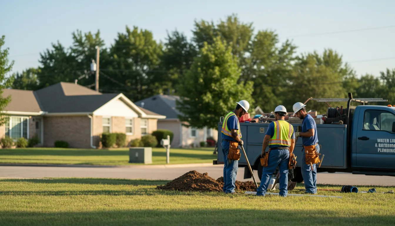 Residential water line and bathroom plumbing service in New Middletown, OH